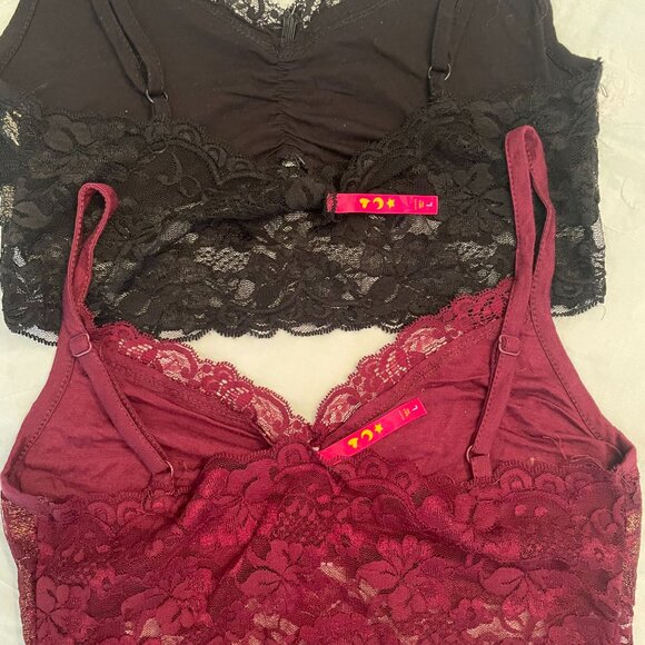 Charlotte Russe Lg (Fits Like S-M 32x32) Two Pullover Bras Lace Front is Lined - Picture 6 of 6